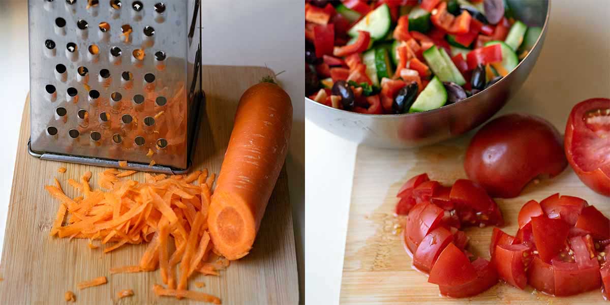 Process shot: Chopping the vegetables.