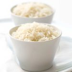 Cooked fluffy long grain rice, featured image.