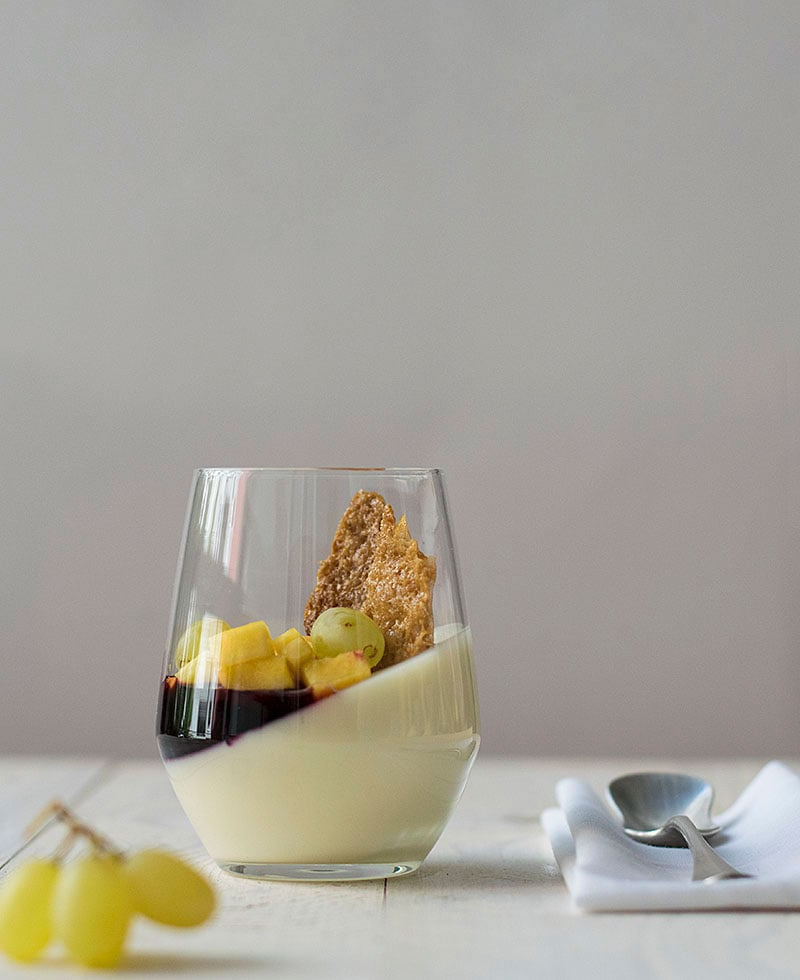 Santorini sweet wine panna cotta