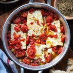 Greek spicy baked feta cheese.