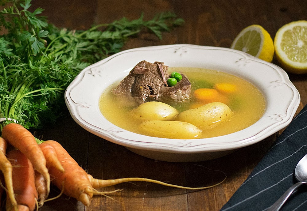 bone broth soup with beef and vegetables 3