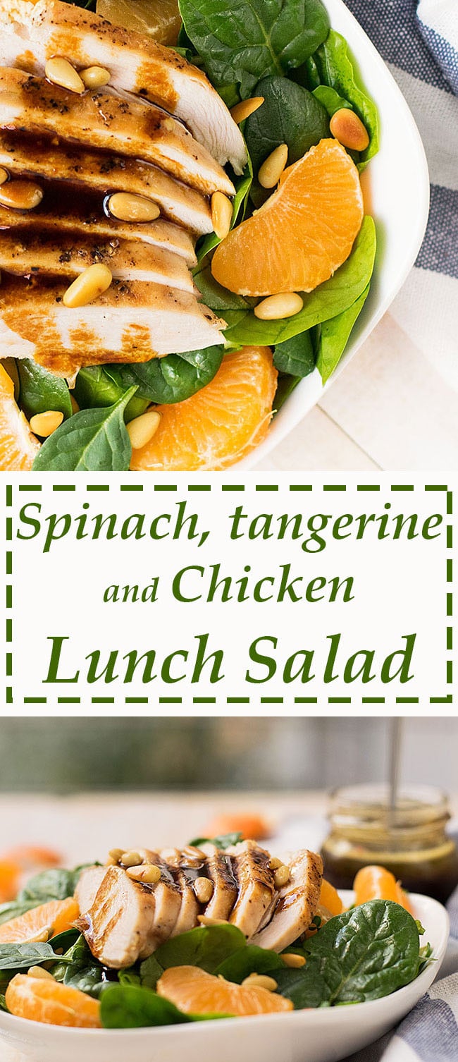 green salad with chicken tangerins and spinach 5