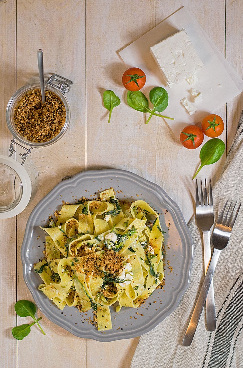 papardelle a la spanakopita
