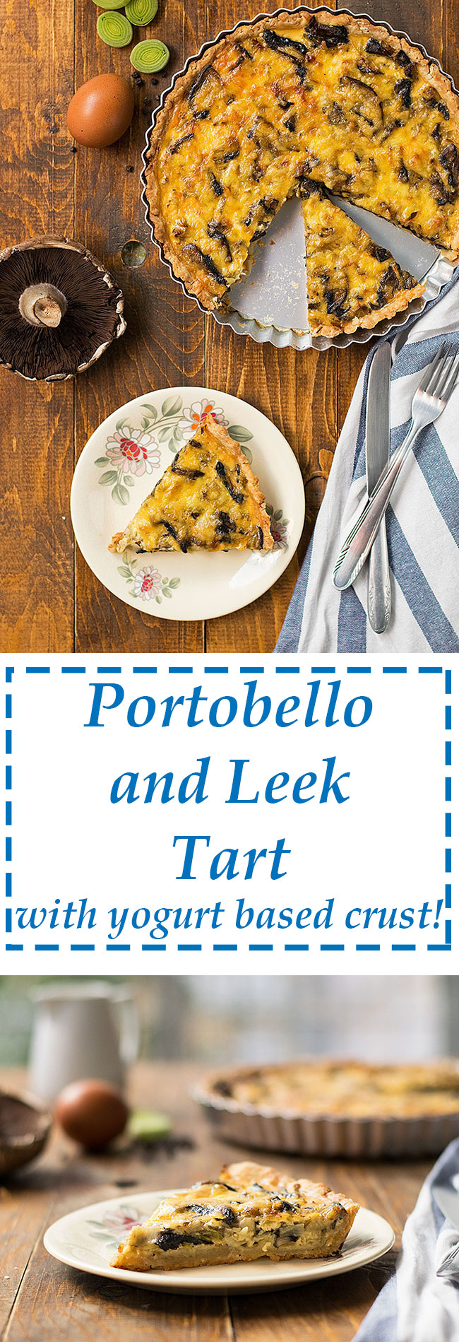 portobello and leek tart | thehungrybites.com