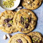 Pistachio chocolate cookies featured image.