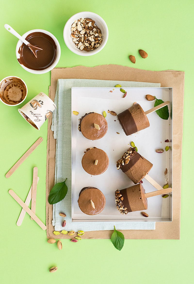 Tahini and chocolate fudge popsicles (V & GF) 1