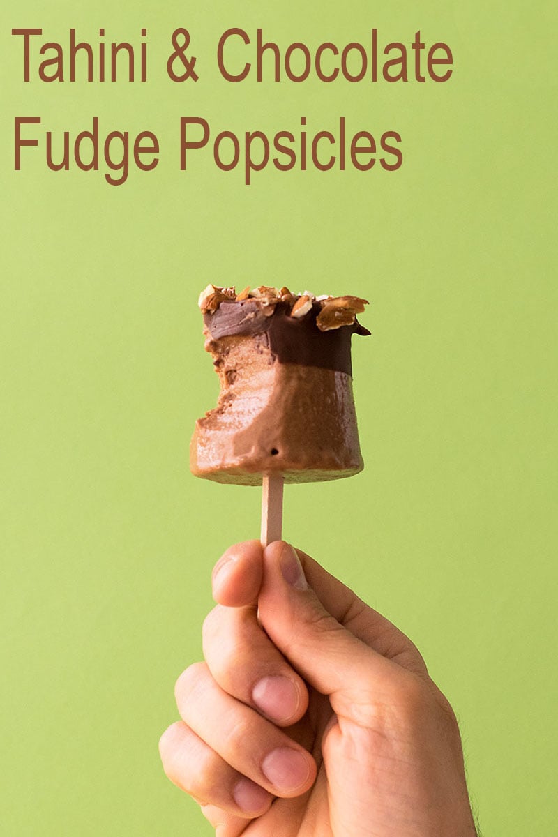 Tahini and chocolate fudge popsicles (V & GF) 6