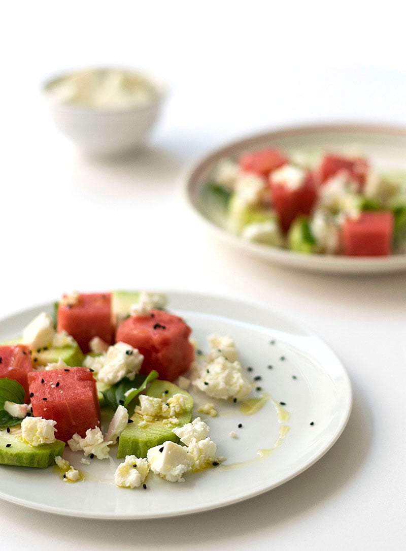 Mediterranean watermelon & feta cheese salad 2
