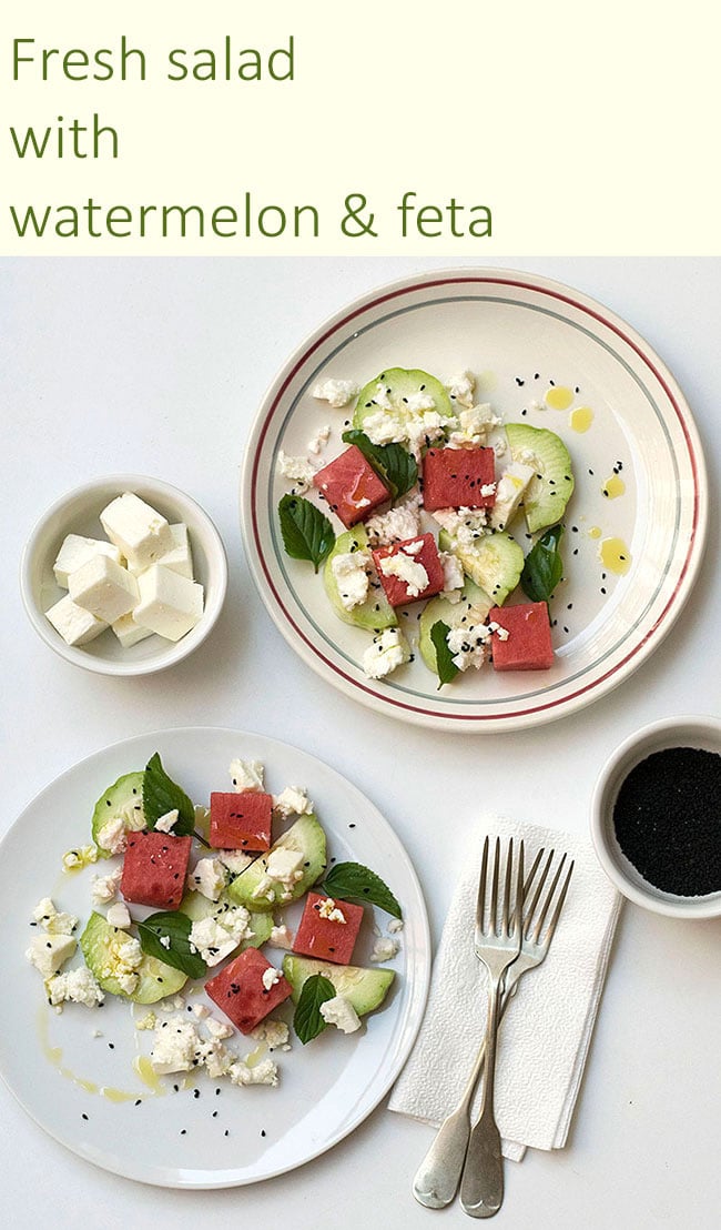 Mediterranean watermelon & feta cheese salad 6
