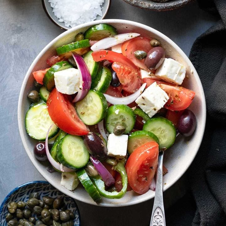 Traditional Greek salad (authentic recipe by a Greek)