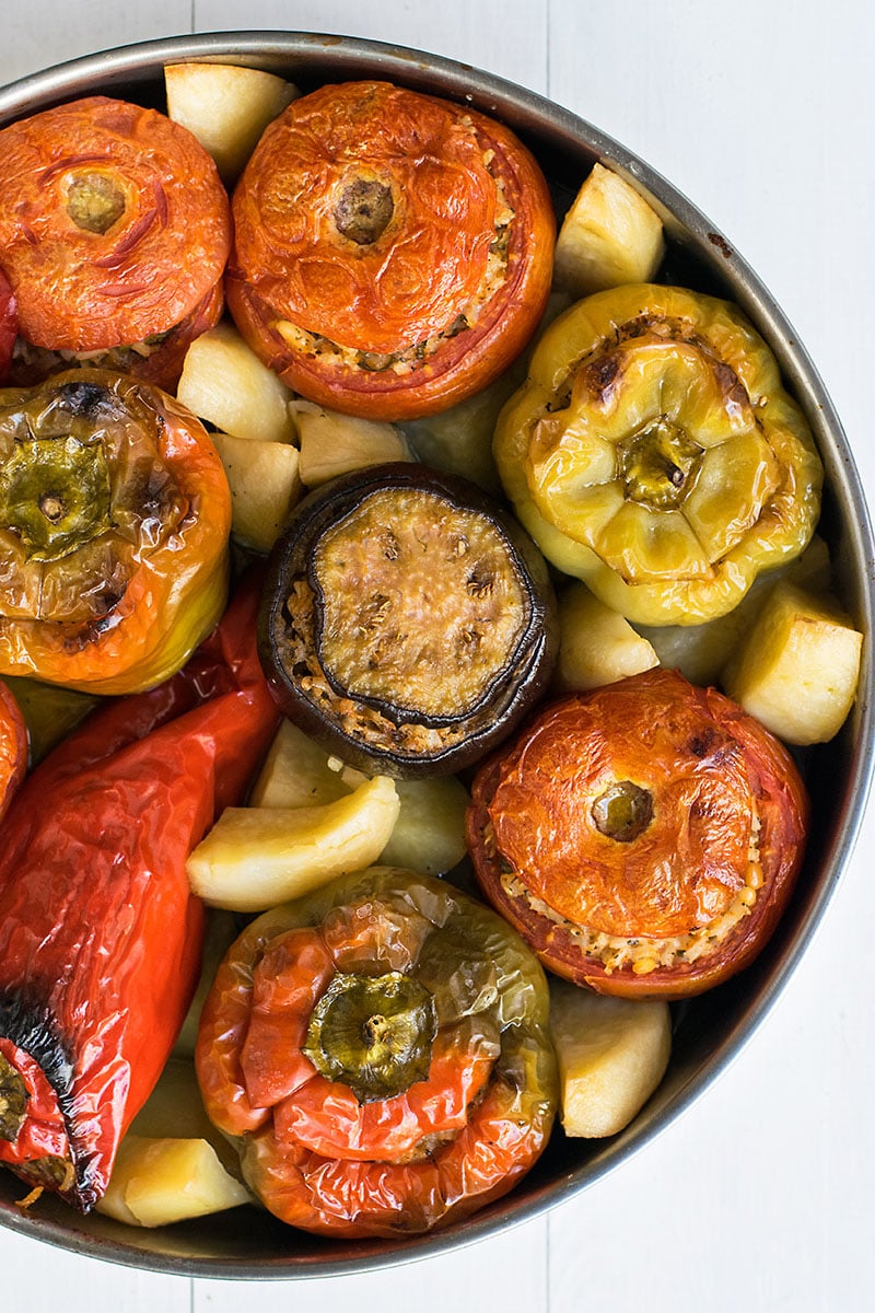 Meatless Greek Stuffed Vegetables (Gemista)
