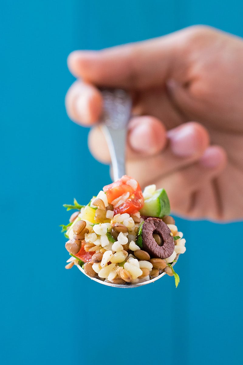 Mediterranean bulgur & lentil lunch salad 5