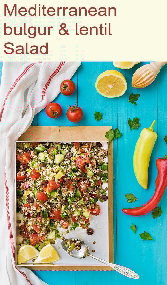 Mediterranean bulgur & lentil lunch salad 6