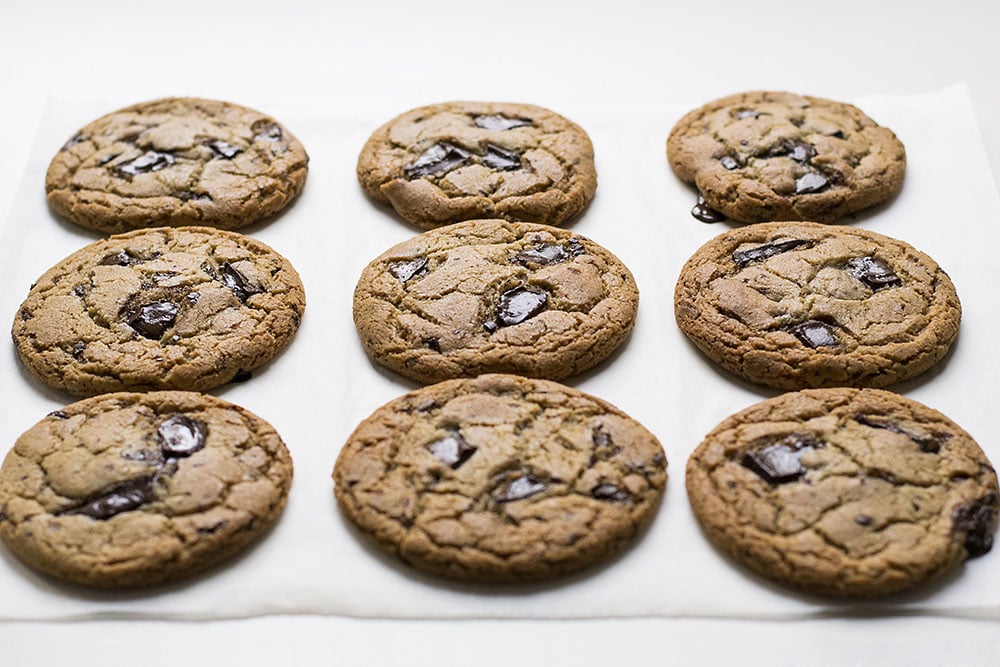 Big, soft & chewy tahini – olive oil chocolate chunk cookies 6