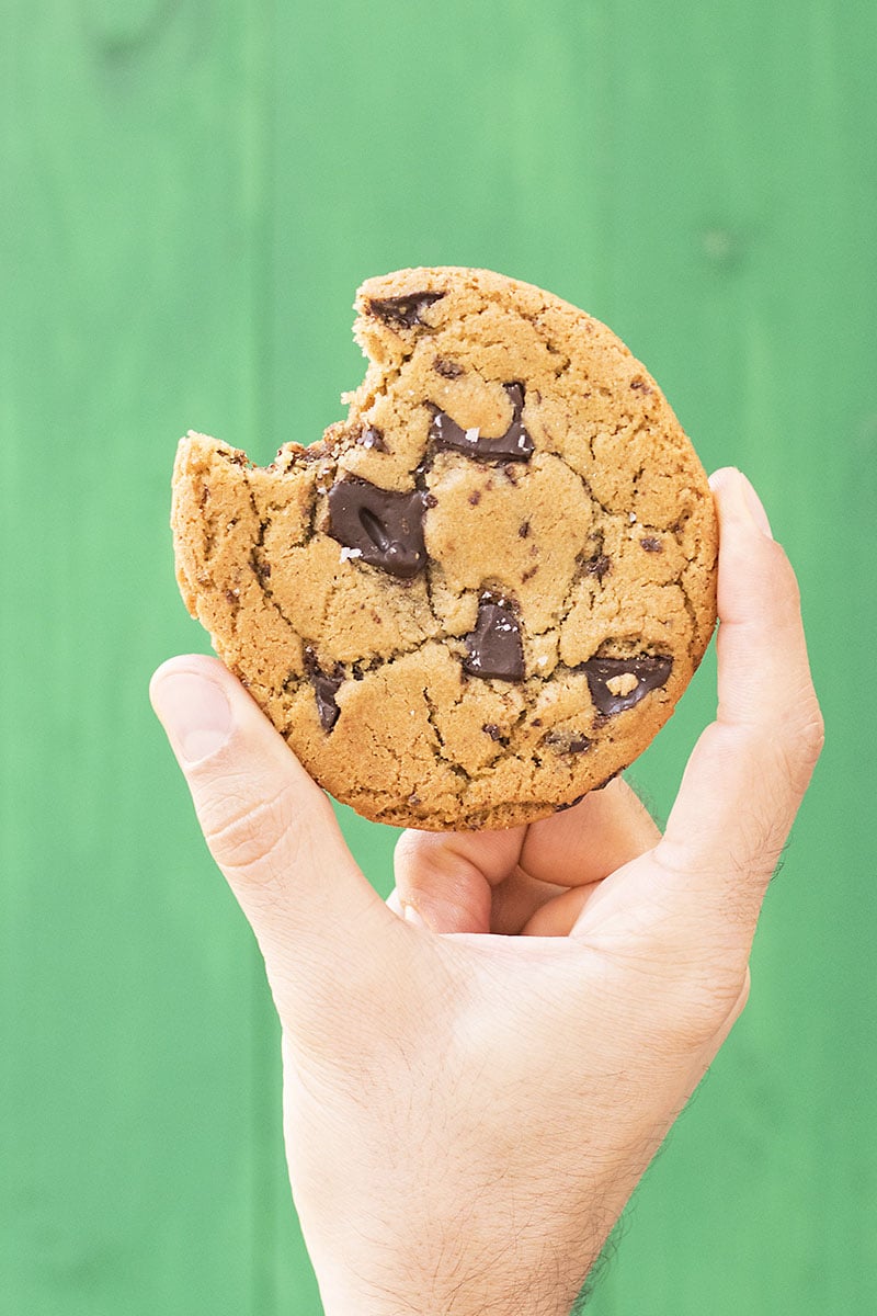 Big, soft & chewy tahini – olive oil chocolate chunk cookies
