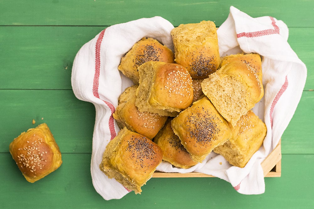 Moist, fluffy olive oil & pumpkin dinner rolls 7