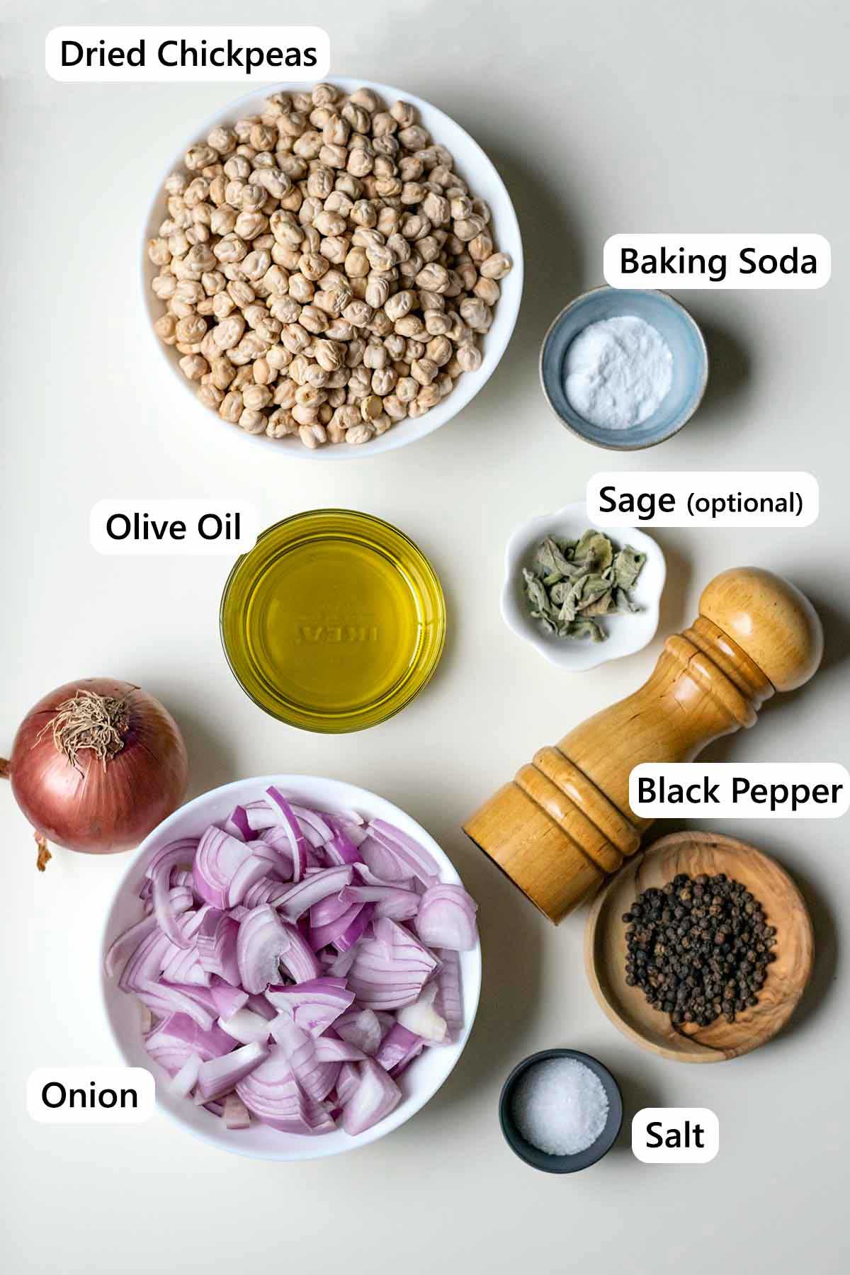 Ingredients for Greek chickpeas recipe (Revithada).