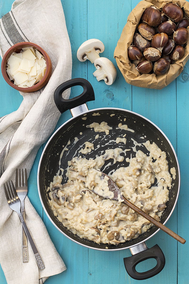 Mushroom & chestnut creamy risotto