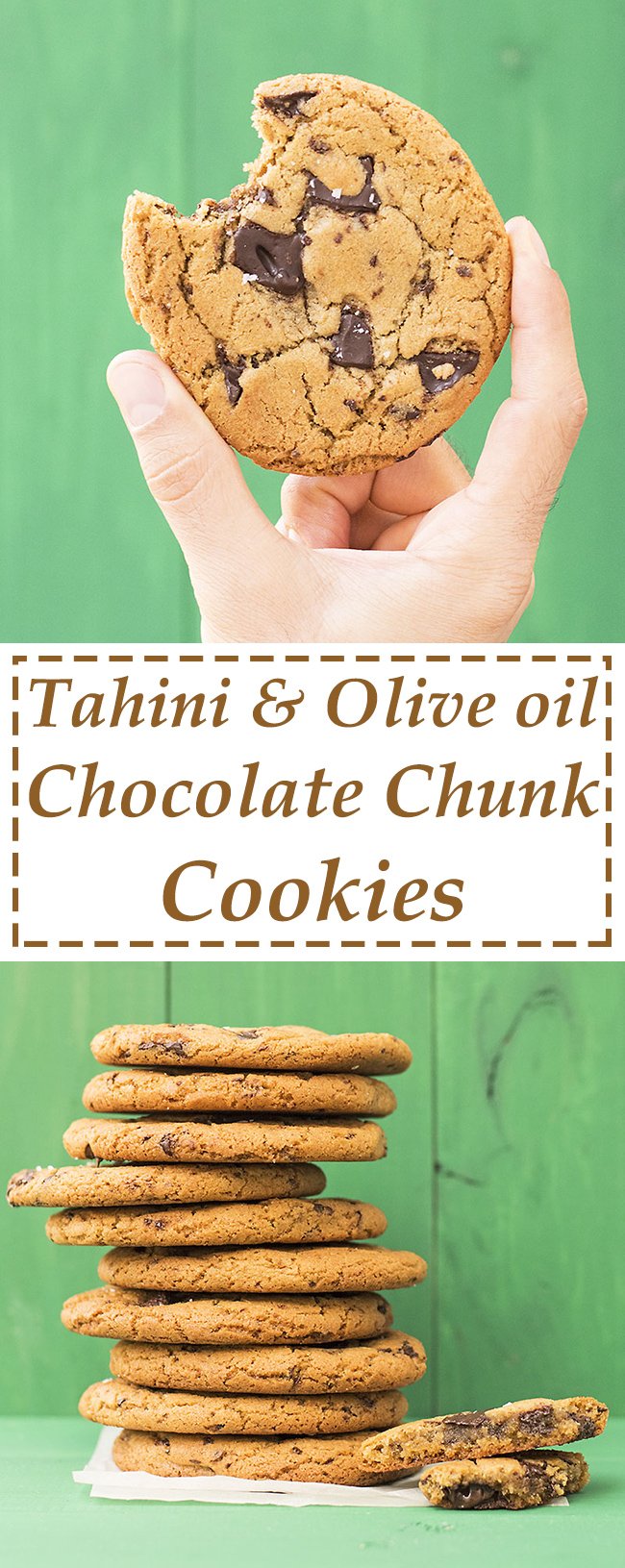 Tahini and olive oil Chocolate chunk cookies