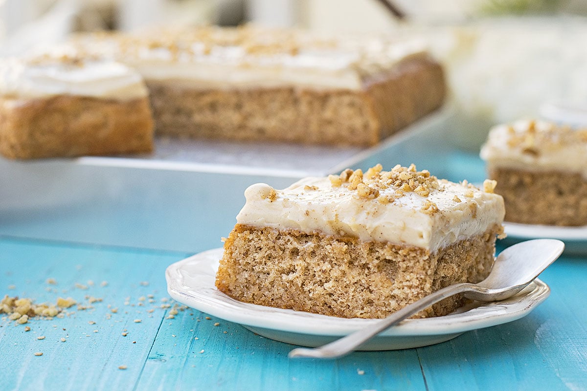 Greek walnut sheet cake (Karidopita) with vanilla custard cream 5