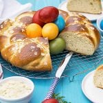 Greek Easter sweet bread with olive oil (Tsoureki) f