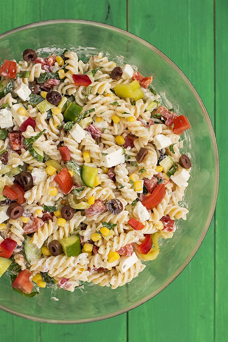 Creamy Greek salad pasta recipe 2