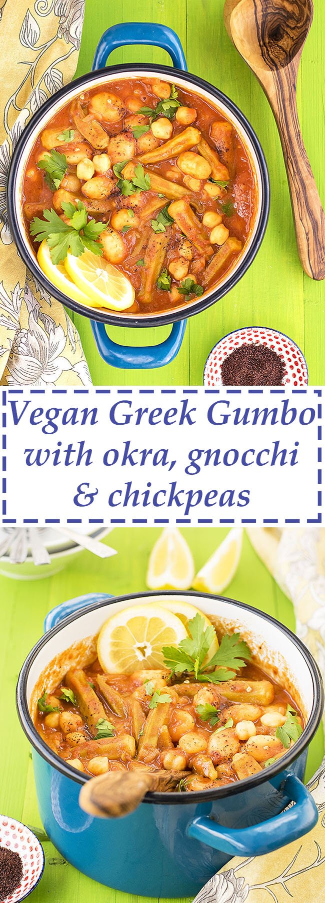 Greek gumbo with okra, gnocchi & chickpeas (vegan) 7