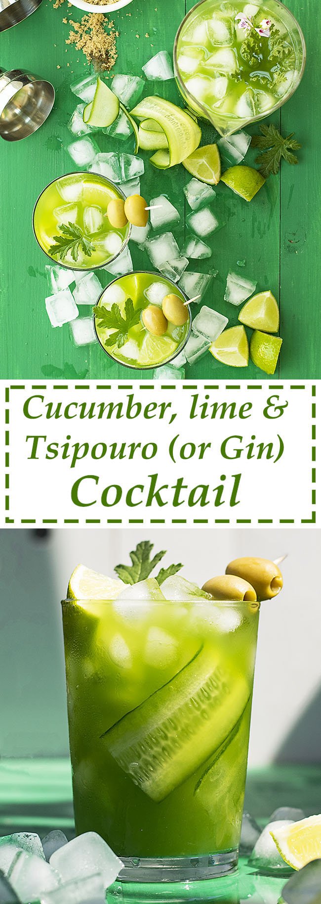 Cucumber, lime and tsipouro (or gin) cocktail 7