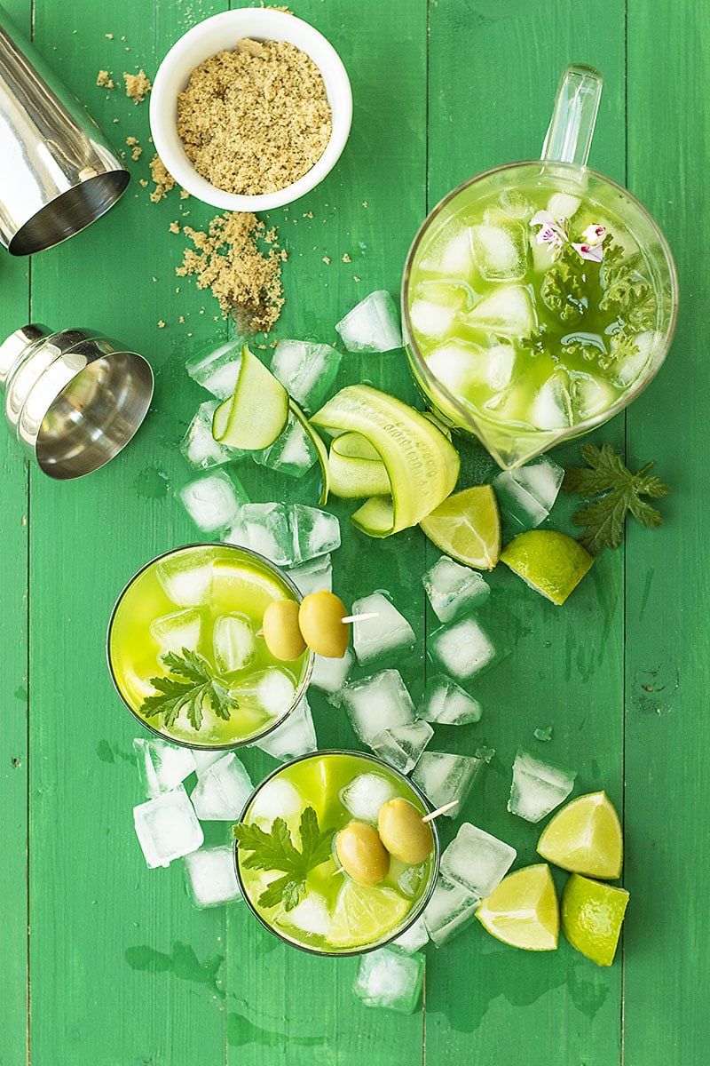 Cucumber, lime and tsipouro (or gin) cocktail