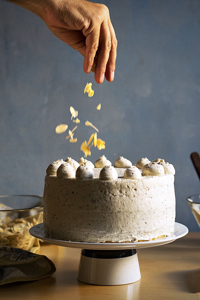 Roasted almond & white chocolate mousse cake (nougat torte) 4