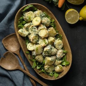 Baby potato salad with yogurt, dill and chives feat.