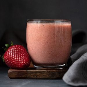 Banana strawberry smoothie recipe with adaptogens feat