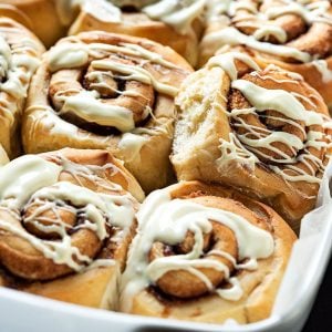homemade cinnamon rolls recipe with the best icing feat