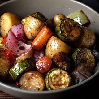 honey balsamic glazed roasted vegetables