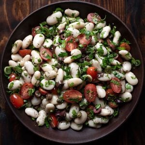 giant white bean salad feat