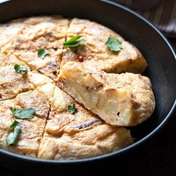 Spanish potato omelette.