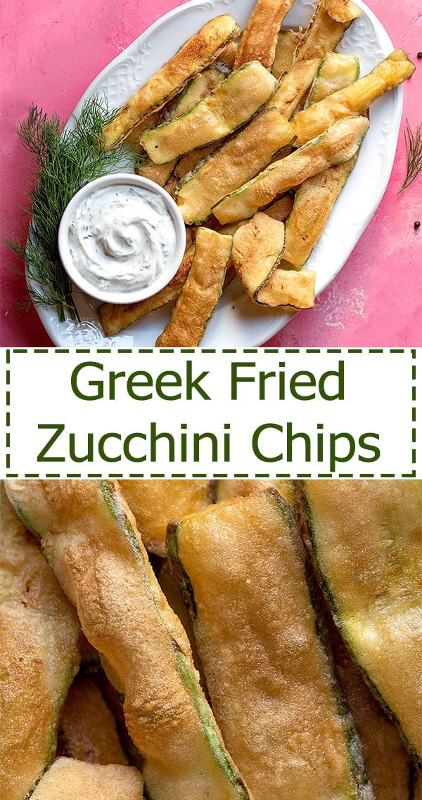 Greek fried zucchini chips recipe (crispy & vegan)