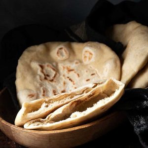homemade pita bread profile