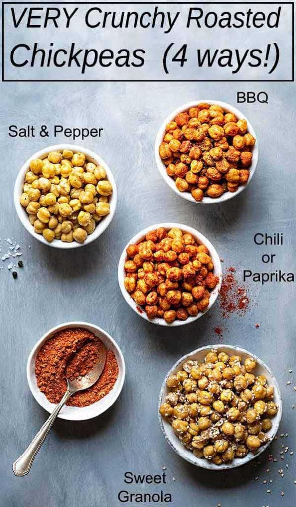 Roasted chickpeas 4 ways.