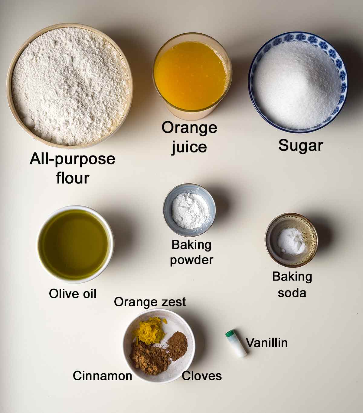 Fanouropita ingredients with tags.