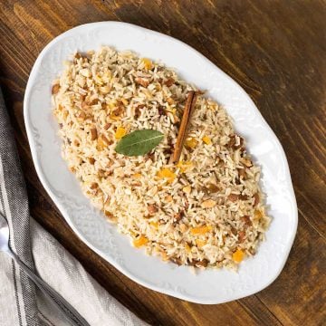 Moroccan rice pilaf featured image.
