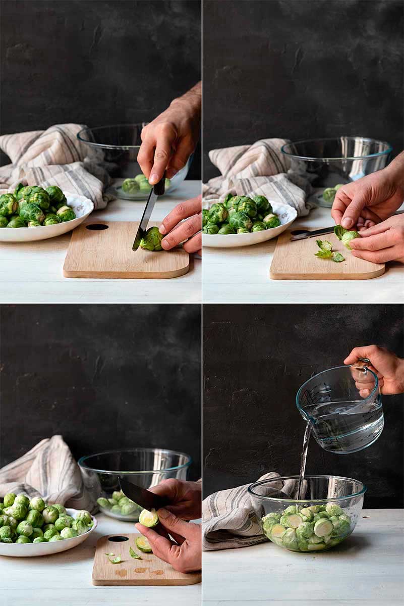 Images for how to prepare Brussels sprouts.