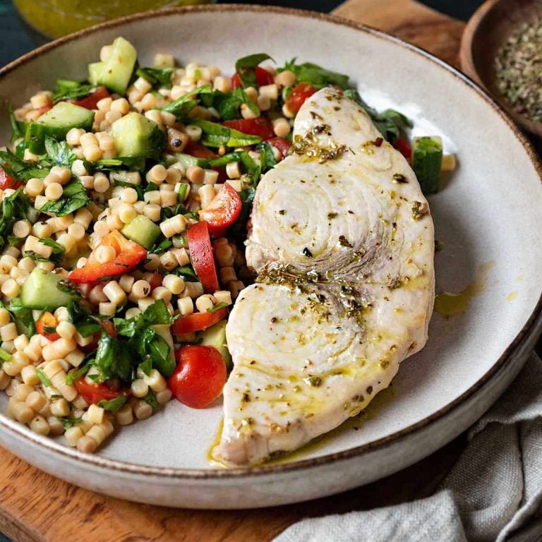 Oven baked swordfish recipe with lemon vinaigrette