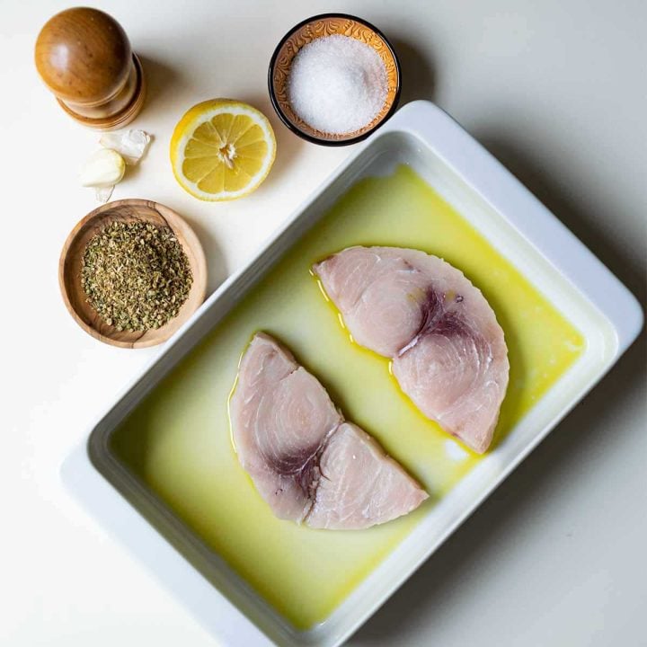 Oven baked swordfish recipe with lemon vinaigrette