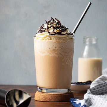Coffee ice cream frappe featured image.