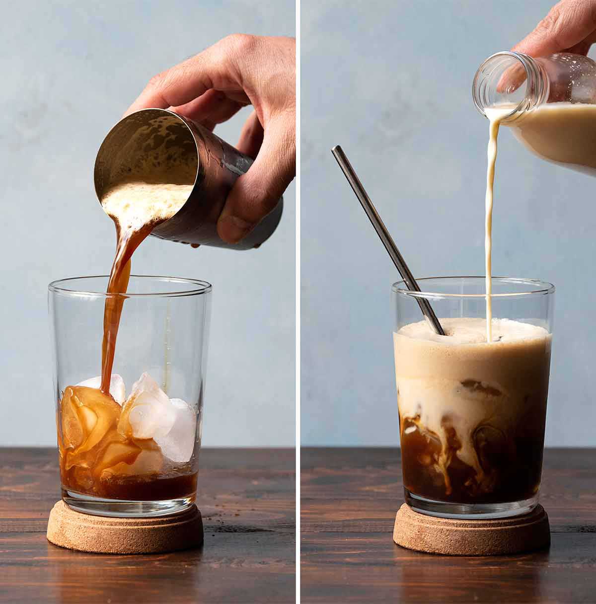 Making Greek style frappe with ice cream.