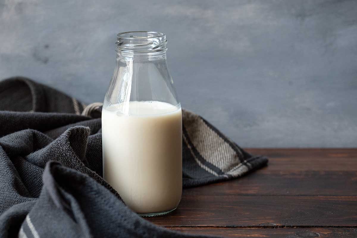 Image showing a bottle of buttermilk as a dairy Greek yogurt substitute.