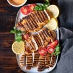 Greek yogurt marinated chicken breasts.