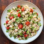 Pasta salad with beans.
