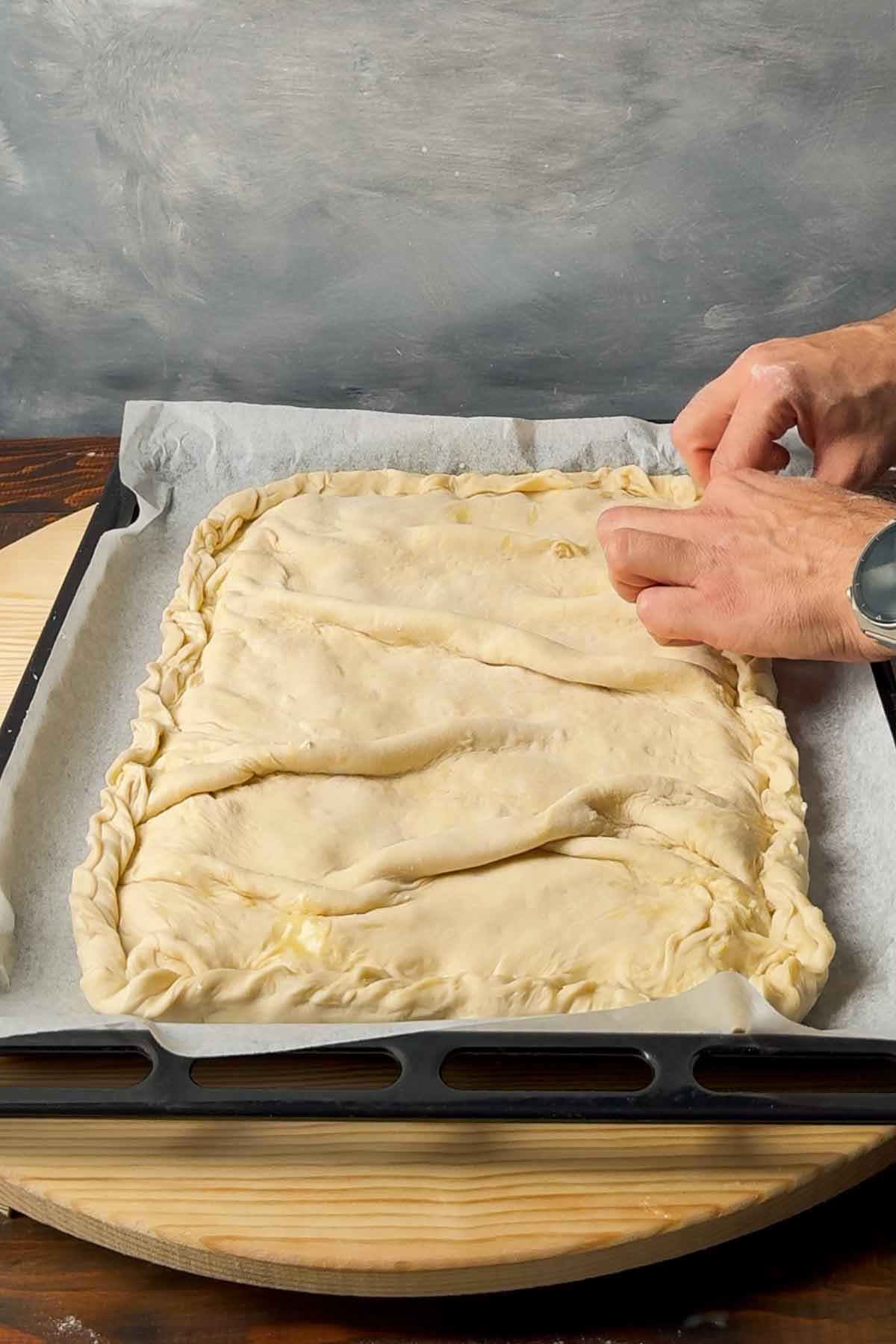 Greek pie with homemade phyllo dough.